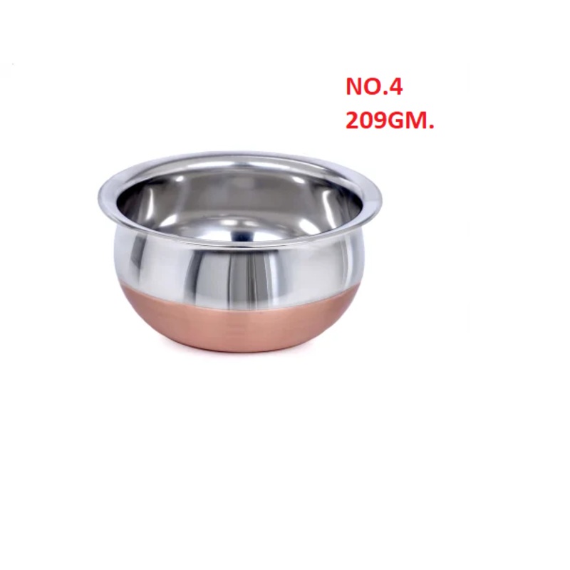 3291 Stainless Steel and Copper Handi 209g. 4 no.