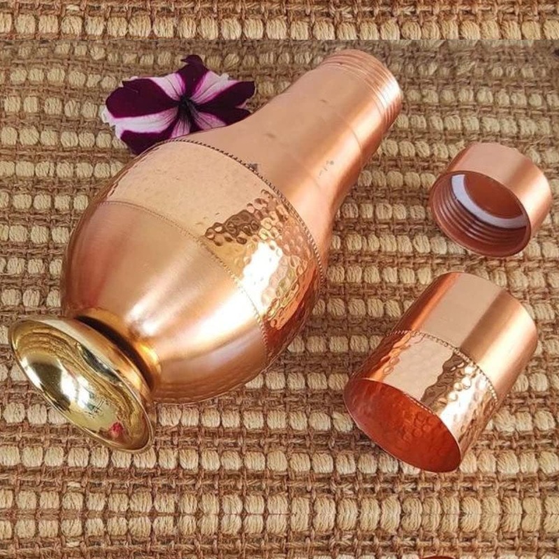 3460 Pure Copper Water Storage Purpose with Inbuilt Glass Joint Free 950ml