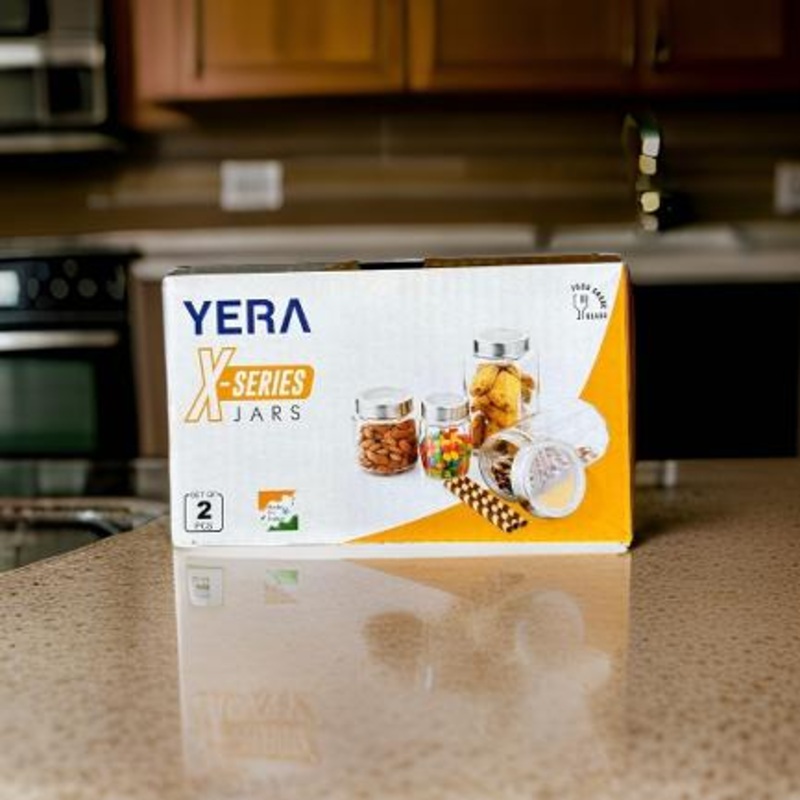 3524 Yera X-Series Square jar with see through cap, 2 Piece Set (KSM600)LOOSE