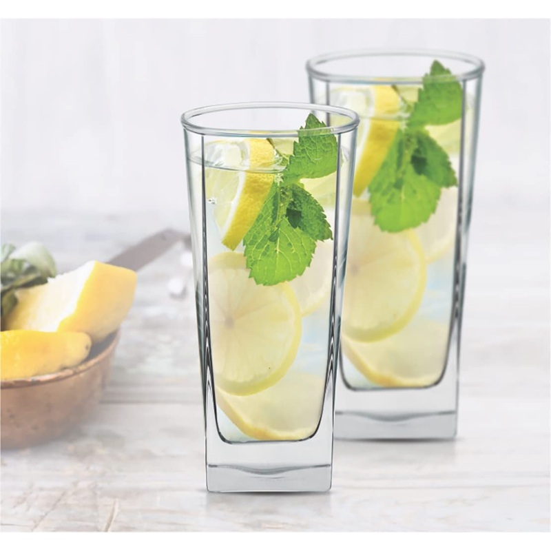 3550 Yera Glass Tumbler – 6 Piece, Clear, 285ml (T10SQ)