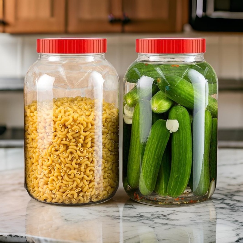 3613 Yera Round Glass Jar with Plastic Red Lid – 3 KG (1 Pcs)