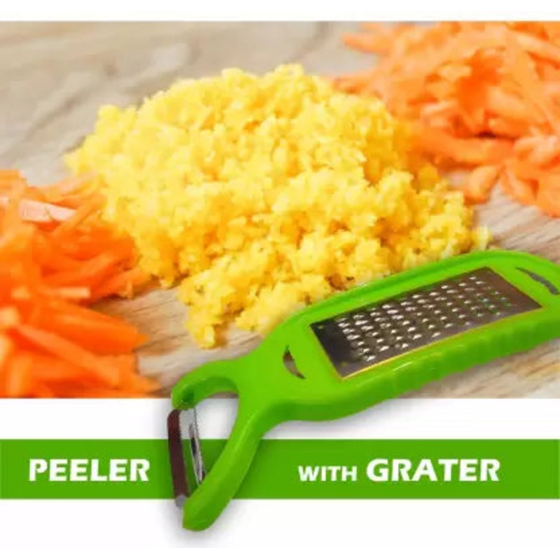3857 2-in-1 Peeler with Grater Steel Vegetables and Fruit Peeler, (Multicolor) Vegetable Grater & Slicer