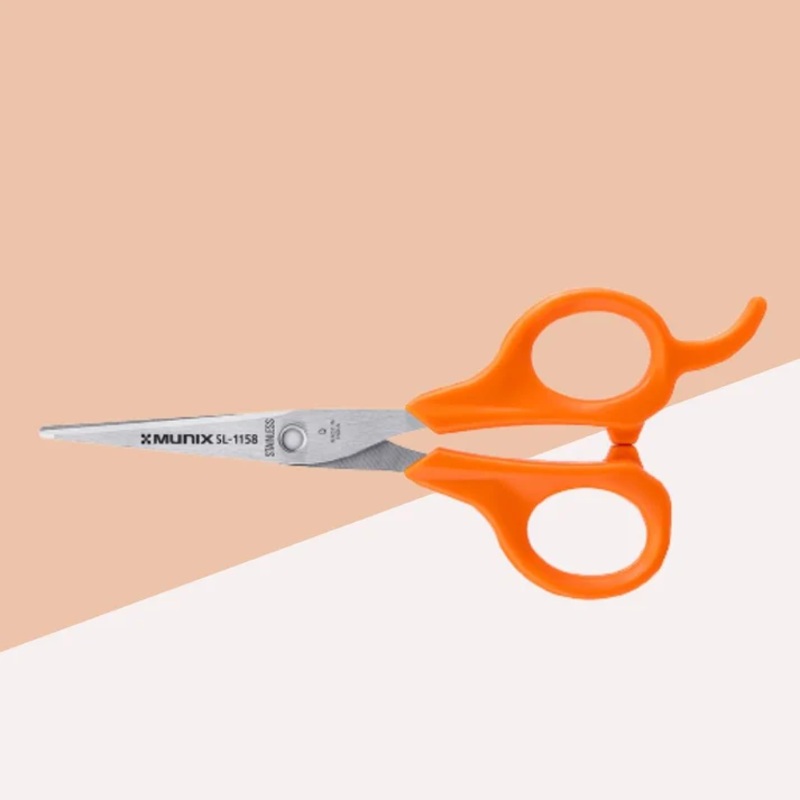 3914 Munix SL-1158 148 mm / 5.8 Stainless Steel Scissors | Pointed Tip with Shock Proof Body | Ergonomic & Soft Handles for Easy Handling