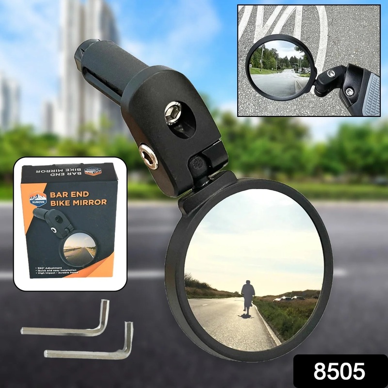 8505 CAR END BIKE MIRROR, SAFE REARVIEW MIRROR 360 ROTATABLE & FOLDABLE SAFETY BICYCLE REAR VIEW MIRROR, MIRROR DURABLE BIKE MIRROR (1 PC)