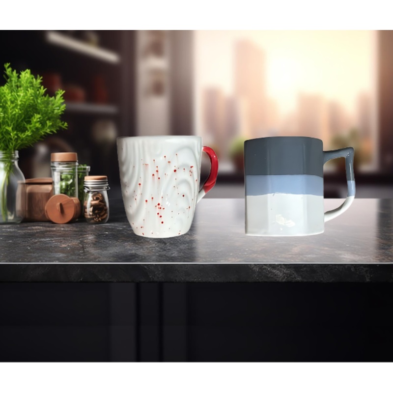 AM0339 Printed Ceramic Coffee or Tea Mugs with Handle for Office, Home or Gifting