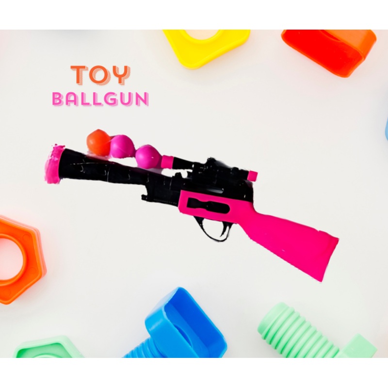 AM0344 Plastic Toy Ball Gun For Kids A unique Air Gun Toy which works on Air pressure by suction and propelling with the help of air,
