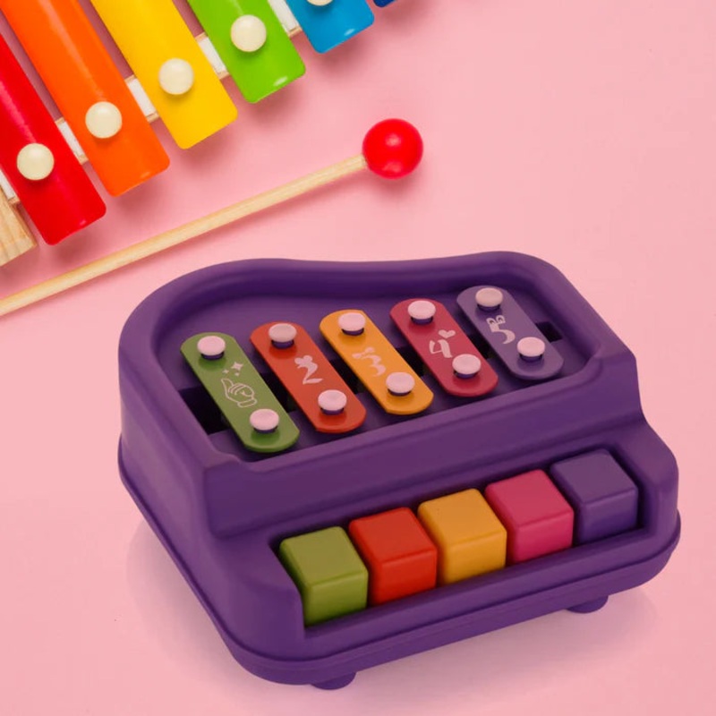 17799 2 IN 1 BABY PIANO XYLOPHONE TOY FOR TODDLERS, BABY KIDS GIRLS BOYS 3+ YEARS (1 PC)