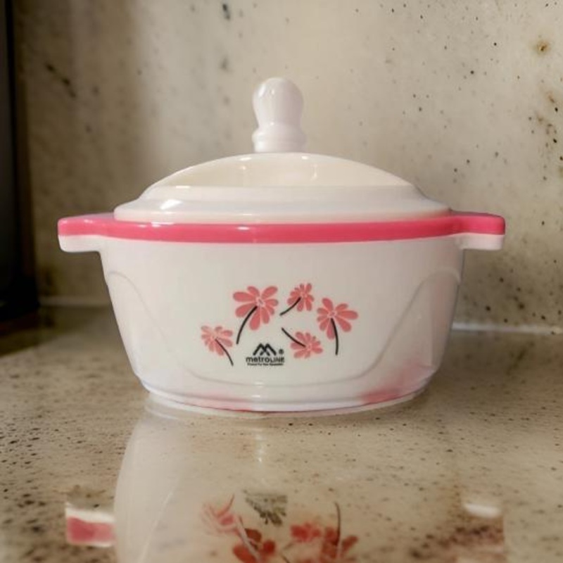 3541 Plastic Inner Stainless Steel, Thermal Serving Bowl Hot Pot Set of 1,(2500 ML)