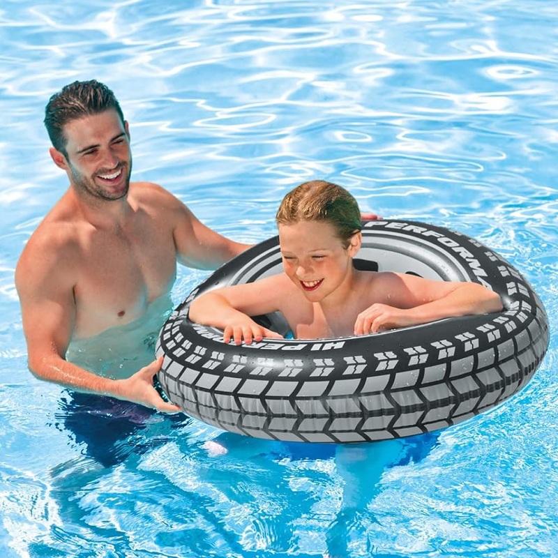 AM0387 Giant Tire Inflatable Floating Swimming Pool Tube Ring for Kids 36 inch