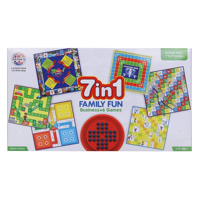 AM0411 7 in 1 Board Game for Family Party & Fun Games Board Accessories Board Game 7 & 8inch