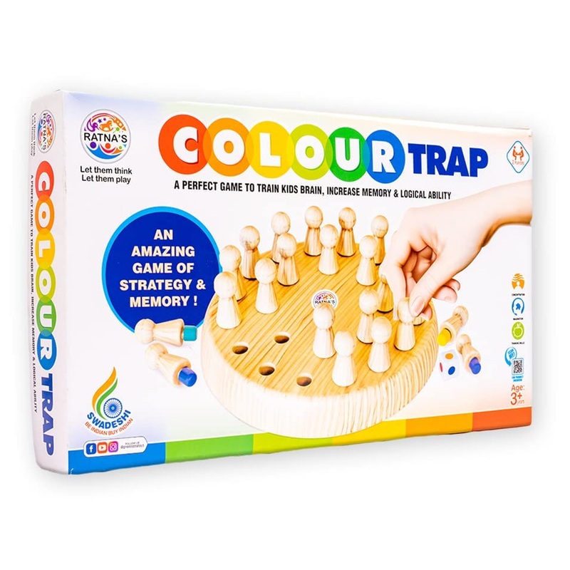 AM0413 Colour Trap Strategy & Memory Game Matchstick Chess Game for Unisex Kids (Multicolor, Age 3+)