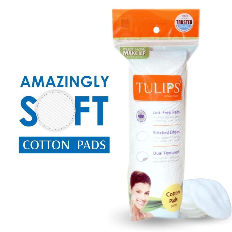 3236 Tulips 50 Round Facial Cotton Pads