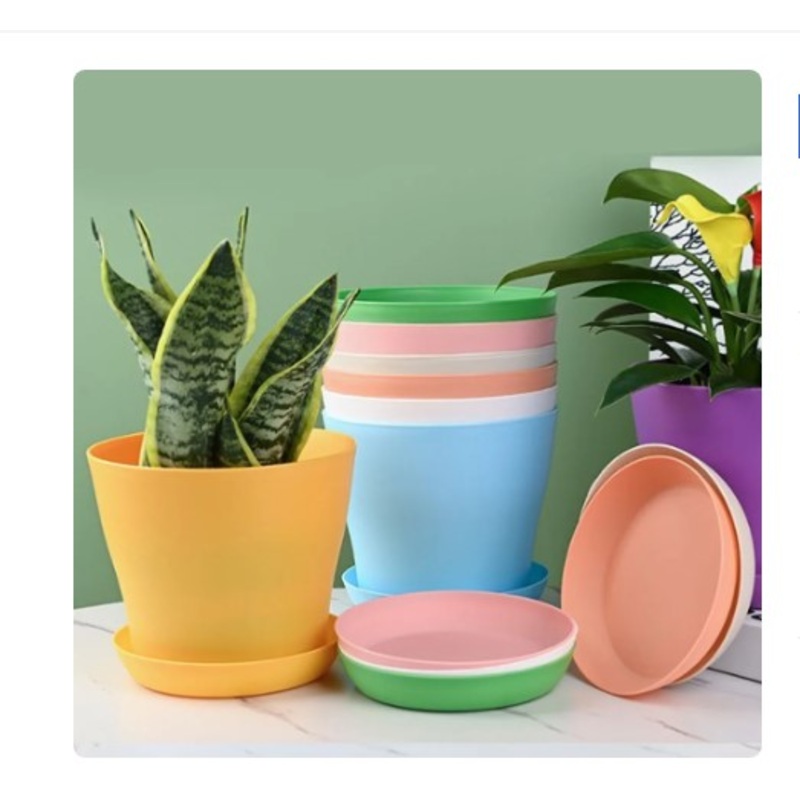 3286 Flora Round Shaped Hanging Planter -, Medium, 1 pc multicolour pot with tray