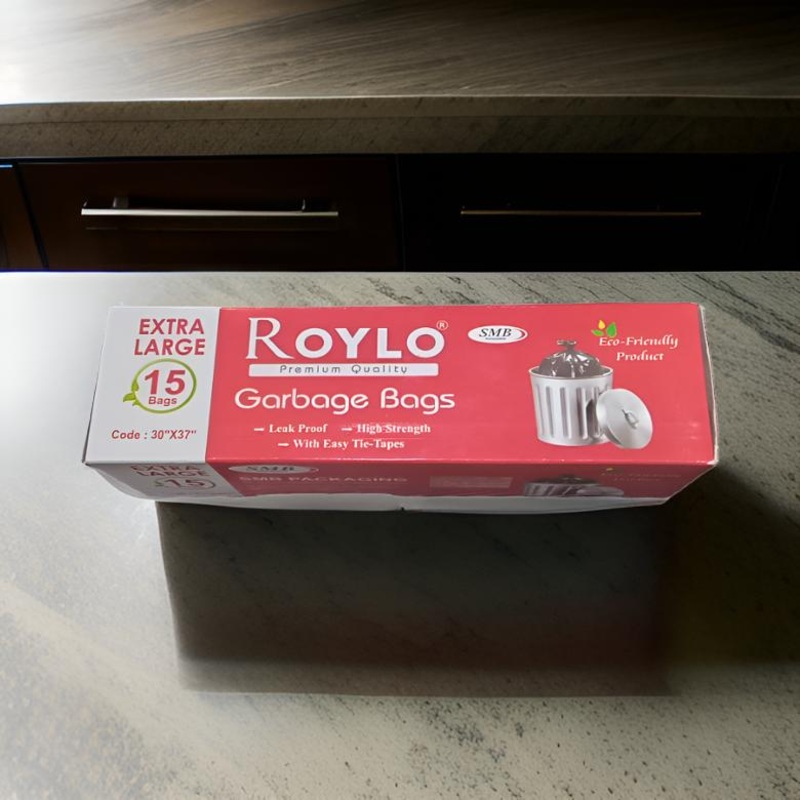 3486 ROYLO Garbage Bags, XL (30 x 37 inches) – 1 bags/roll (Pack of 1, Black)