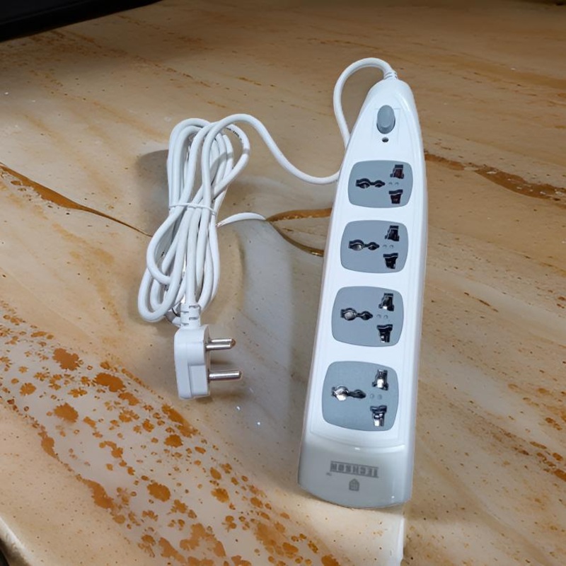 3567 Extension Board with 3 Meter Cable with Master Switch-Multi Plug Socket with 4 Universal Sockets-Extension Cord with Overload Protection and LED Indicator (Copy)
