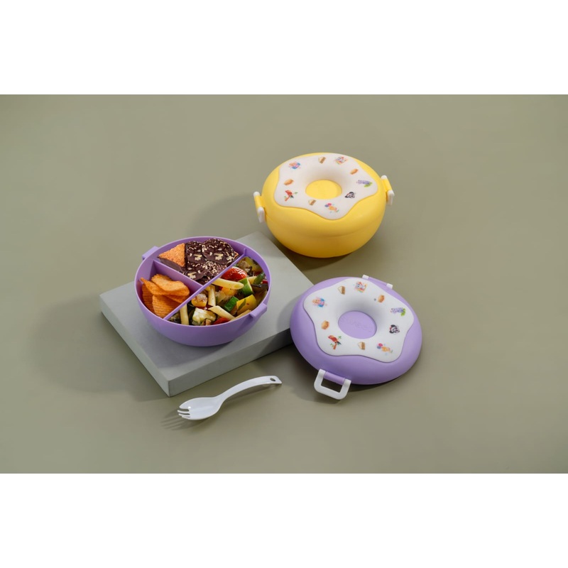 3806 Kids Donut Shaped Lunch Box – Tiffin Box for School | Leakproof Bento Box |