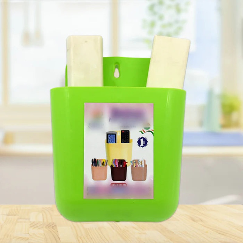4473 Multipurpose Wall Holder | Mobile Holder | Stationary Storage | Bathroom accessories | Remote Holder | Makeup Brush Holder | Useful In office, Kitchen, Drawing Room 2 Section Stand (1 Pc)