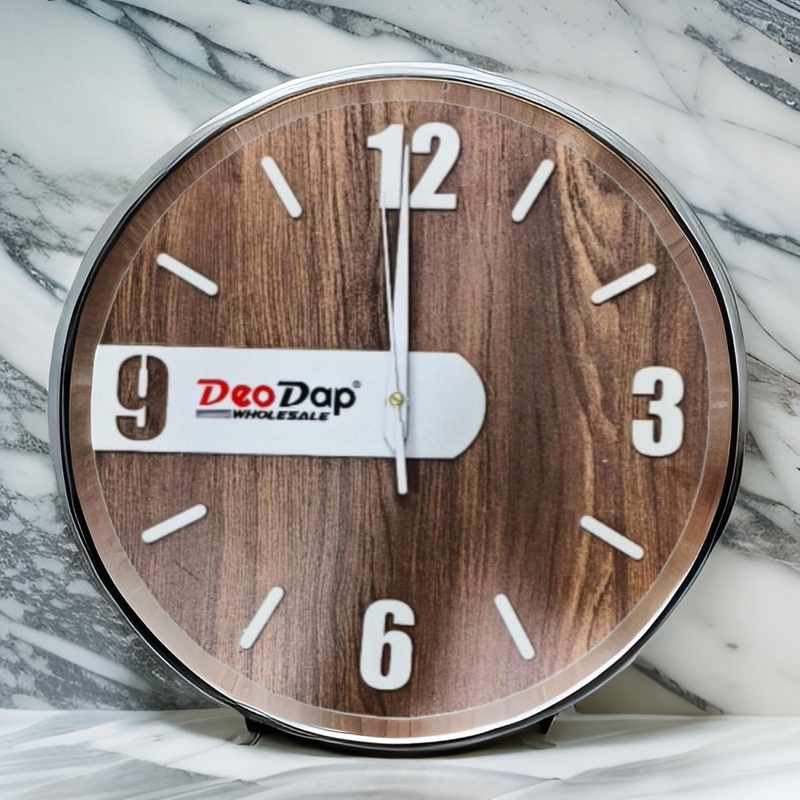 AM0800 Wooden Round Shape Wall Clock Plain brown colour design-11.5×11.5
