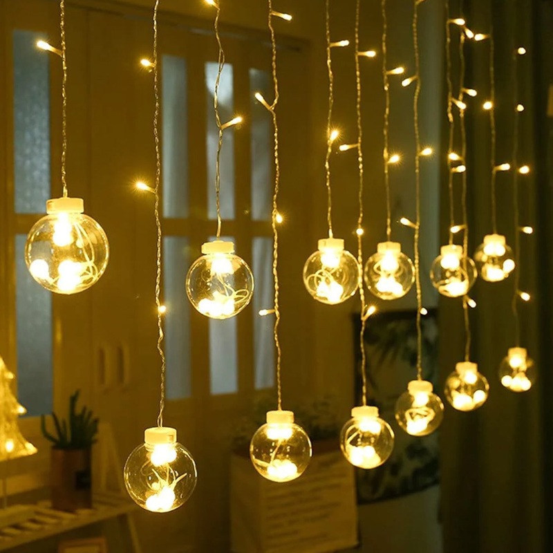 3387 8 Feet 12 Wish Ball String LED Lights (Wishing Ball Warm White)