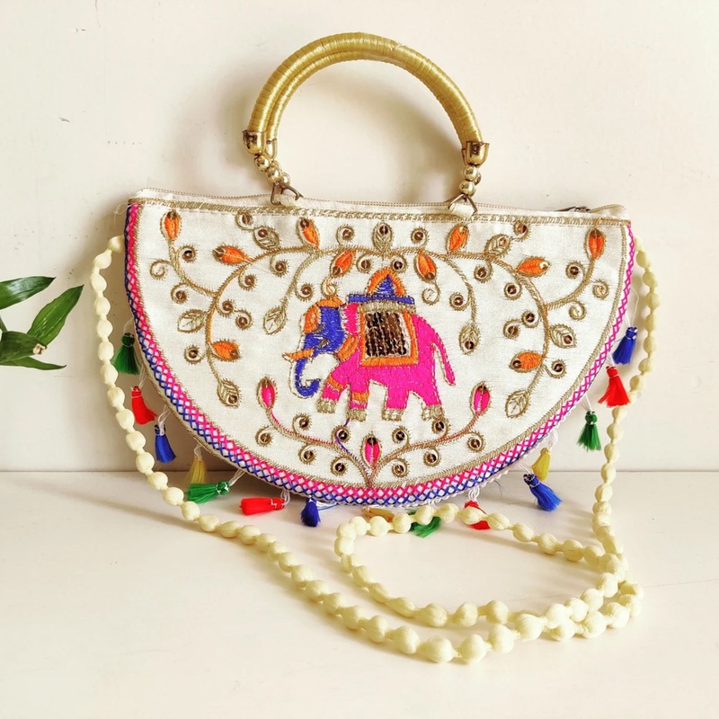 3896 Traditional handbag, Rajasthani Jaipuri Cotton Bag,  Ethnic Stylish Designer, Handicrafted Handbag