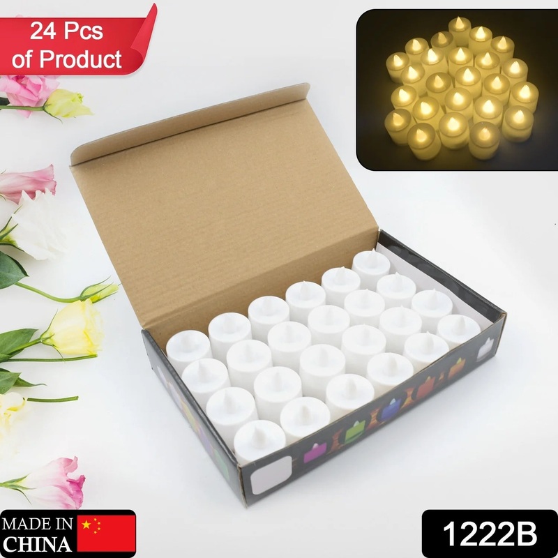 1222b FESTIVAL DECORATIVE – LED TEALIGHT CANDLES | BATTERY OPERATED CANDLE IDEAL FOR PARTY, WEDDING, BIRTHDAY, GIFTS (24PC)