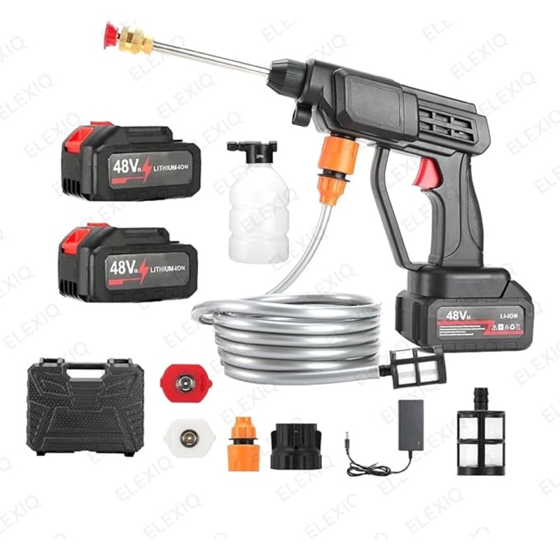 8626 Double Battery 48V Rechargeable Electric, Car Washer Gun (1 Set)