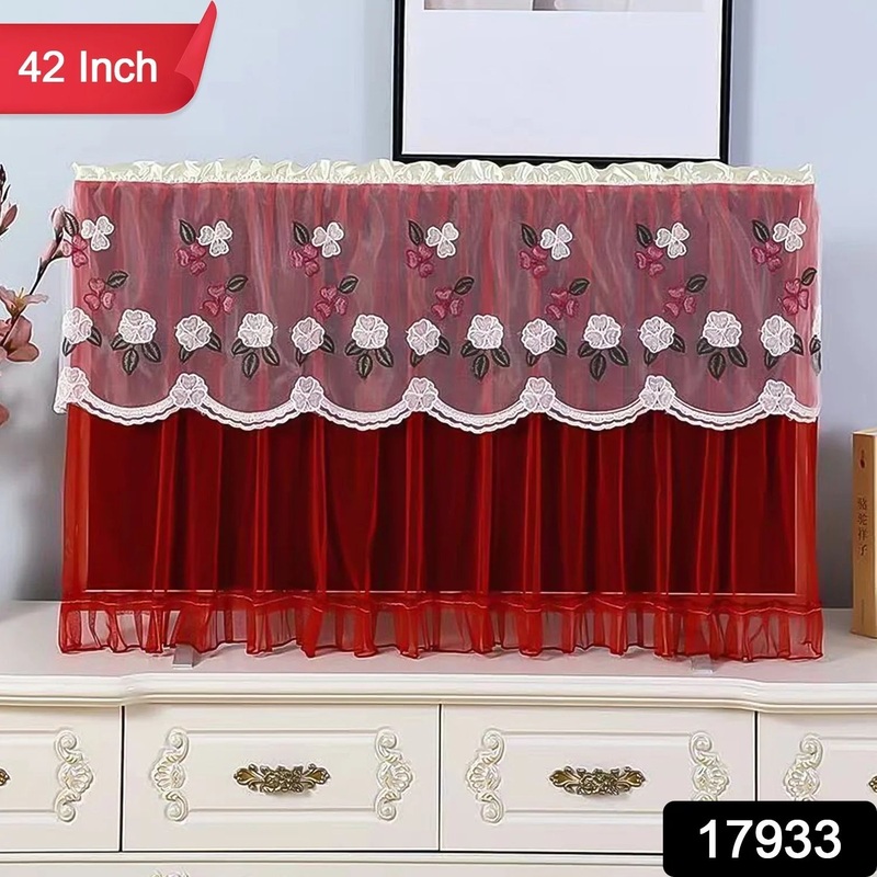 17933_DUSTPROOF COVER FOR INDOOR, TV SCREEN PROTECTOR CLOTH COVER (42 INCH / MIX COLOR)