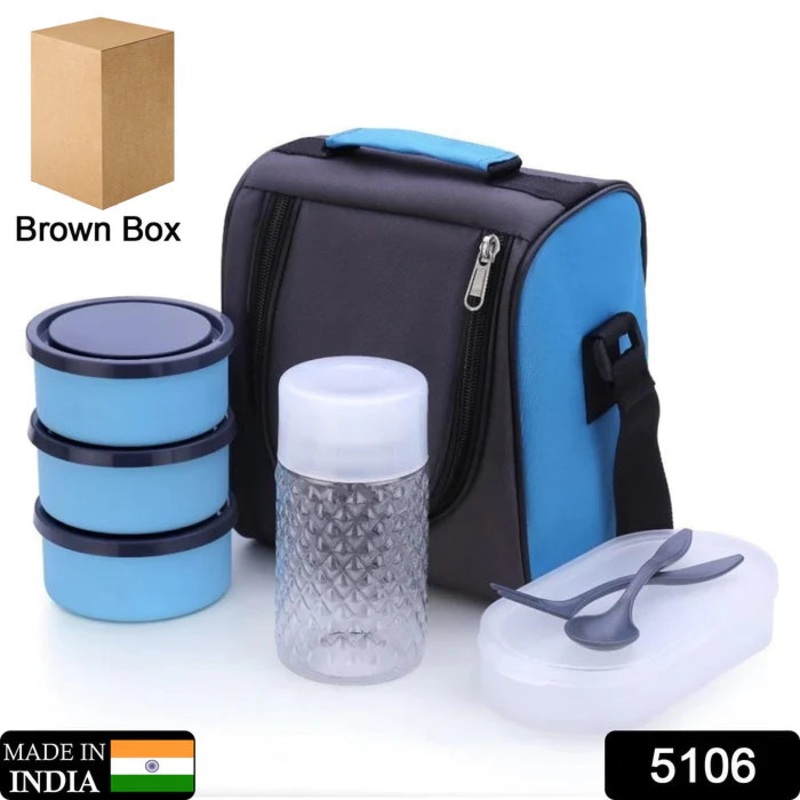 5106 All-In-One Lunch Box With Fabric Bag For Office & School