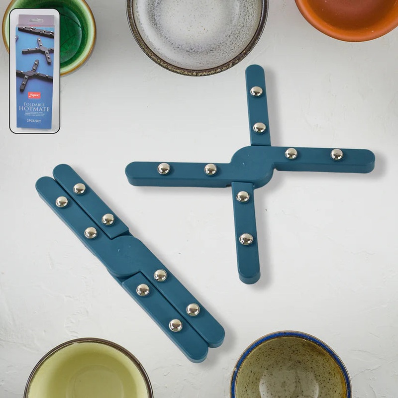 11710 Apex Foldable Hot mate Set  2 Pcs, Folding Pan Stand for Hot Pots