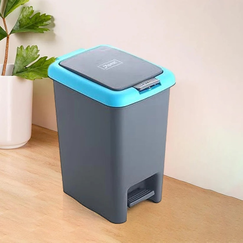 1668 Apex Plastic Push N Pedal Dust Bin | Hands-Free Operation, Compact Design 6.5 Liters (1 Pc / Mix Color)