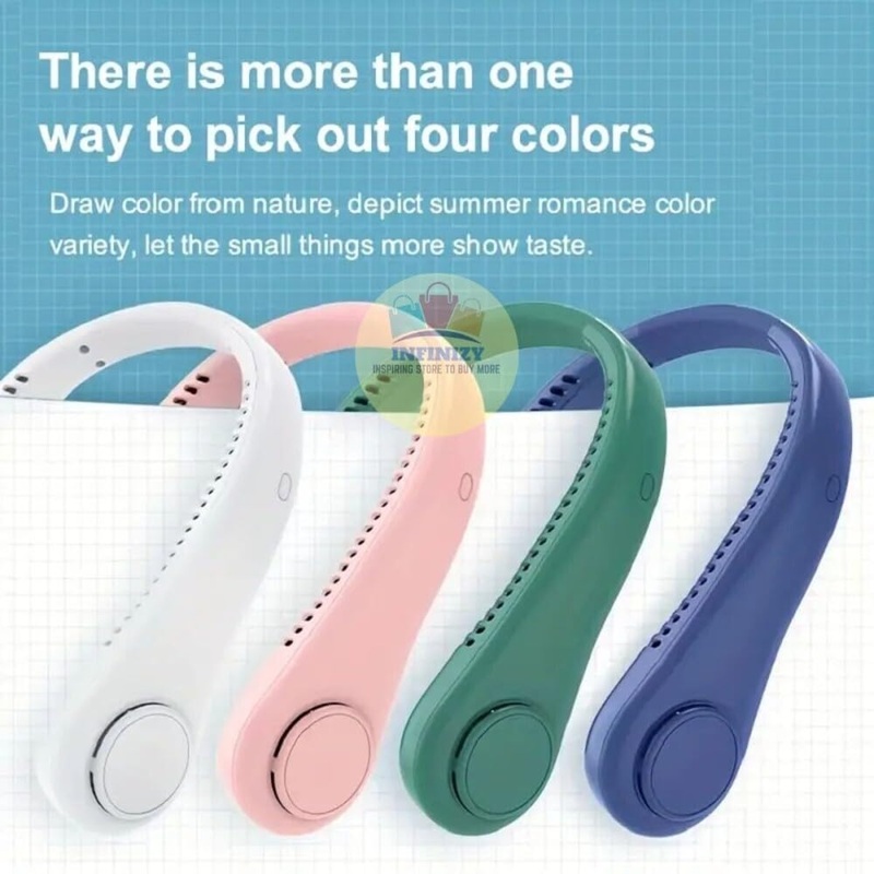 3708 Portable Rechargeable Neck Fan, USB Charging Battery Fan , Smart Mini Hand Free 3 High Speed Fan ,360 Cooling Low Noise Hanging Neck Fans