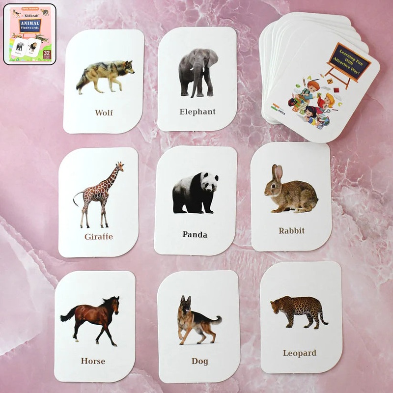 19150 Kidkraft 32-Piece Animal Flash Cards Set