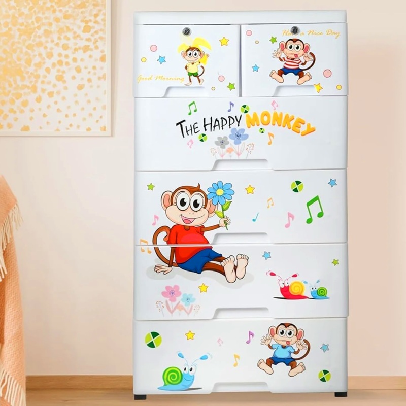 18954 Kid’s Plastic Chest of 6 Drawers, Multi-Purpose Storage Organizer/Wardrobe for Kids