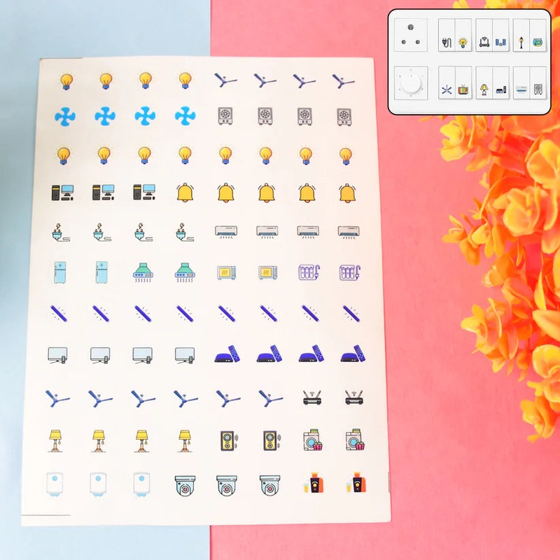 4320 Smart Switch Icon Sticker Sheet (1 Sheet, 88 Icons)
