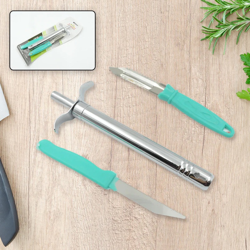 2159 3-in-1 Kitchen Combo: Lighter, Stainless Steel Knife & Peeler
