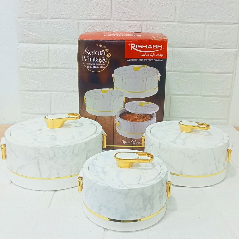 Di0274 Rishabh Sefora Vintage 3-Piece Insulated Casserole Set