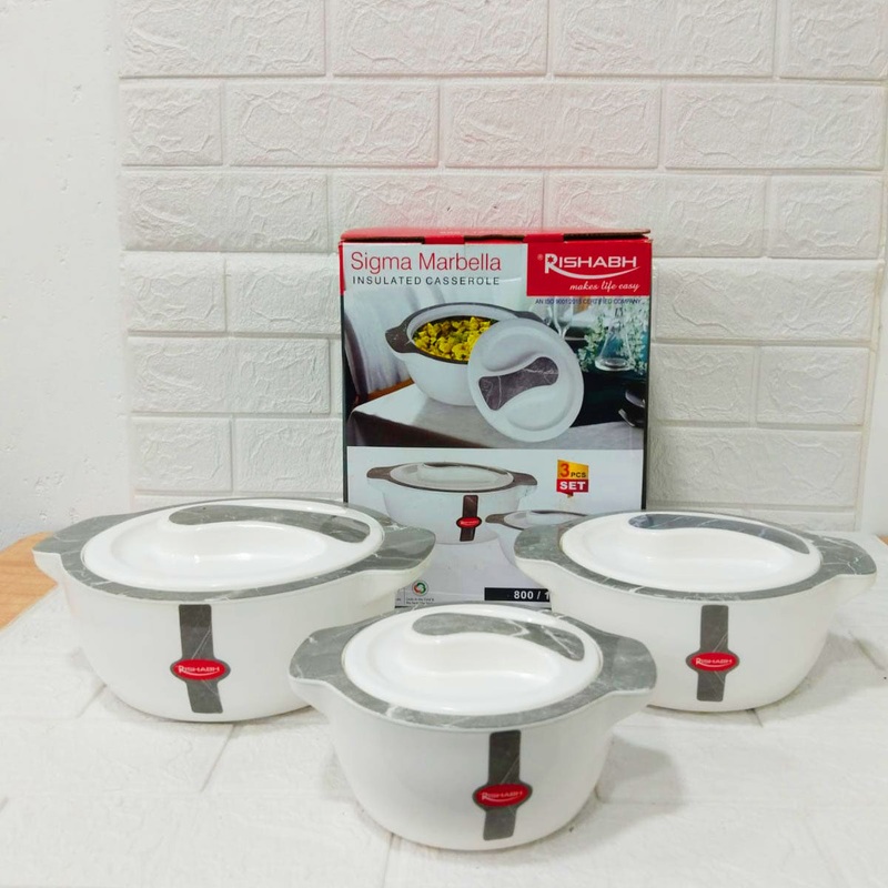 Di0275 Rishabh Sigma Marbella Insulated Casserole Set  3 Pcs