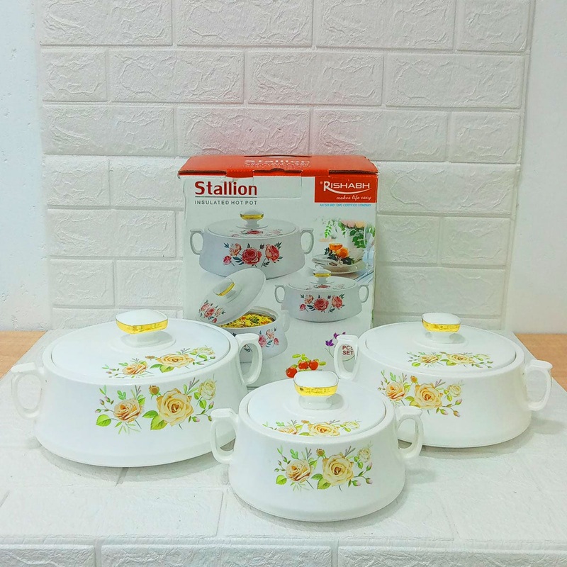 Di0288 Rishabh Stallion 3-Piece Insulated Hot Pot Casserole Set