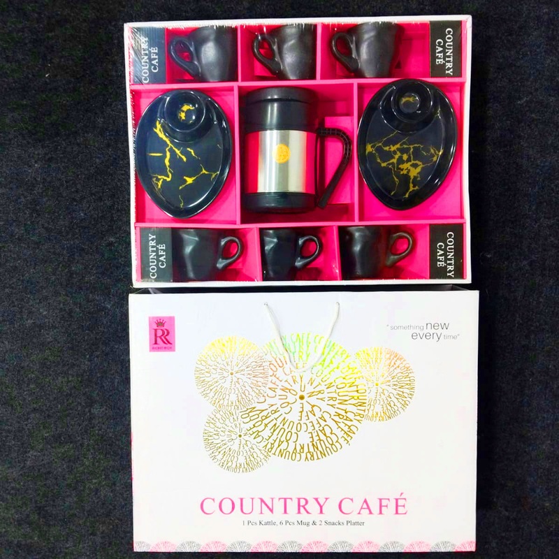 Di0317 Country Cafe 9-Piece Tea & Coffee Set with Electric Kettle