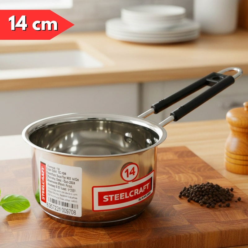 Di0326 Steelcraft Stainless Steel Sauce Pan with Handle  14 cm
