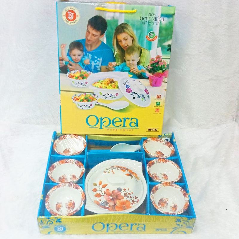 Di0328 Opera Pudding 9-piece Melamine Set