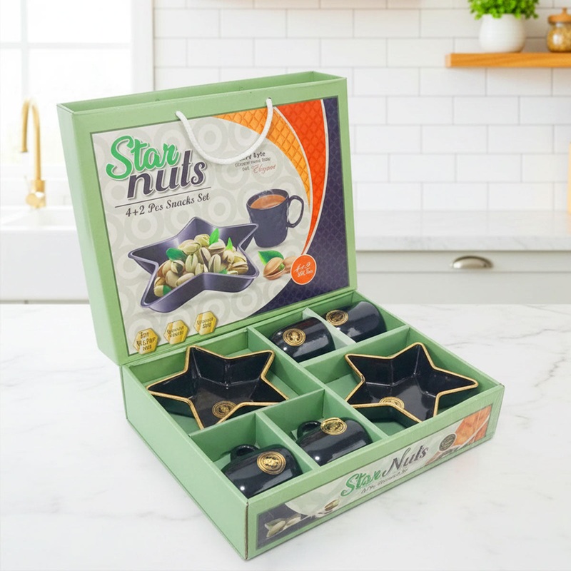Di0348 Star Nuts 6-Piece Tea & Snack Set with Star Bowls