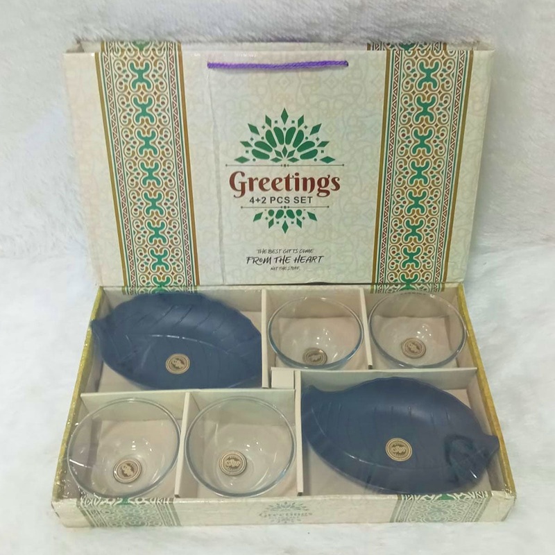 Di0354 Greetings 6-Piece Glass Bowl & Platter Set