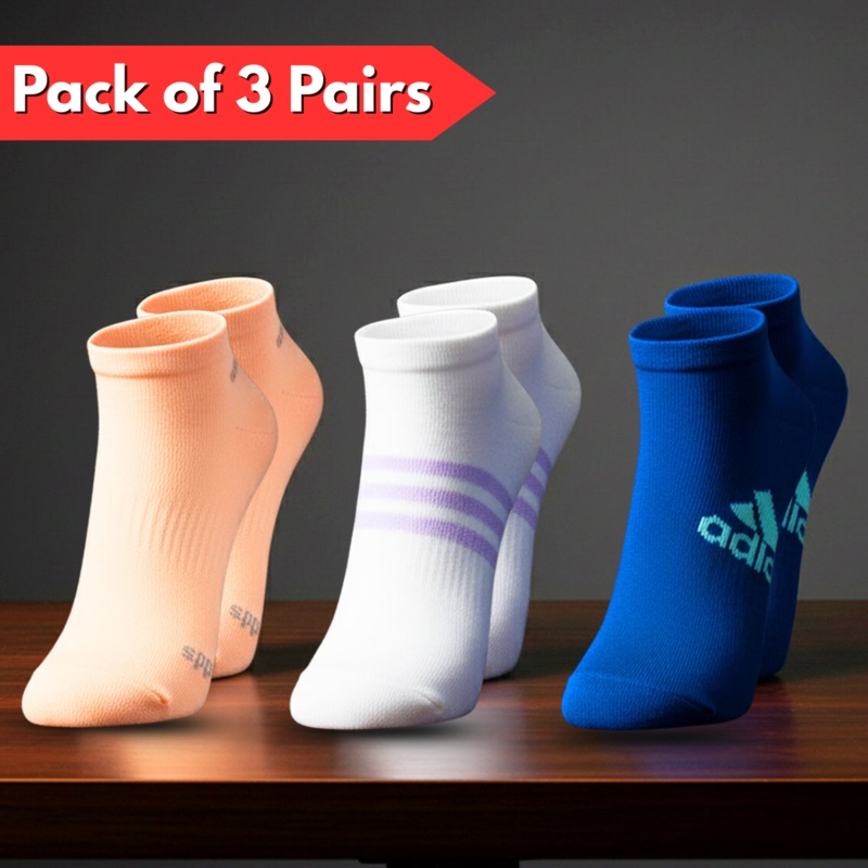 Di0359 Mixdesign Stylish Ankle Socks (Pack of 3 Pairs ) – Casual & Sports Wear